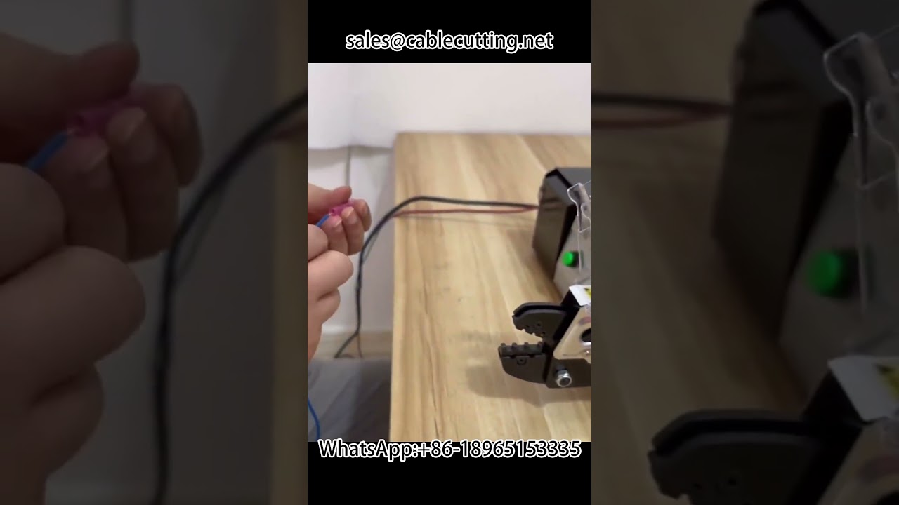 Electric terminal crimping machine, crimping heat shrink terminals