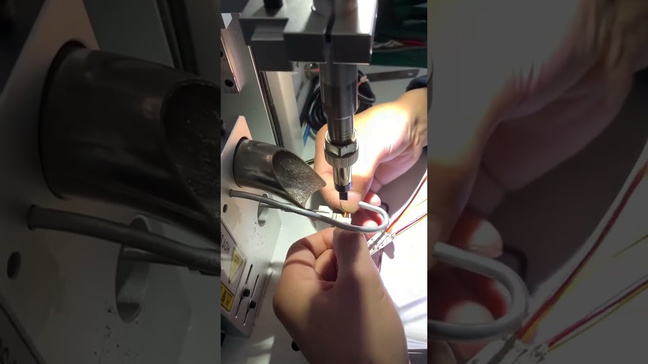 Semi Automatic Soldering Machine Soldering Real Shot #machine #cablewirestrippingmachine #factory