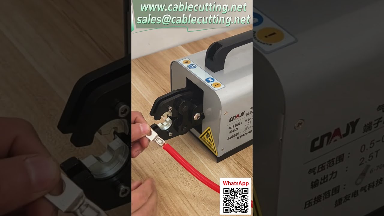 Wire Ferrule Crimping Tool, Max 70mm², 6 Die Crimper, Interchangeable Nose