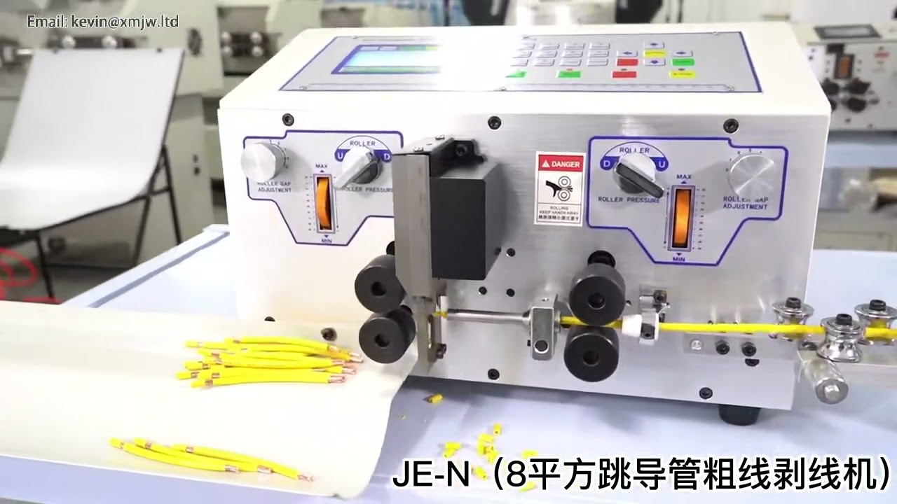 AWG-8 to AWG-28 Wire Cable Cutting Stripping Peeling Machine SWT-508-JE with Straightener Touch Screen