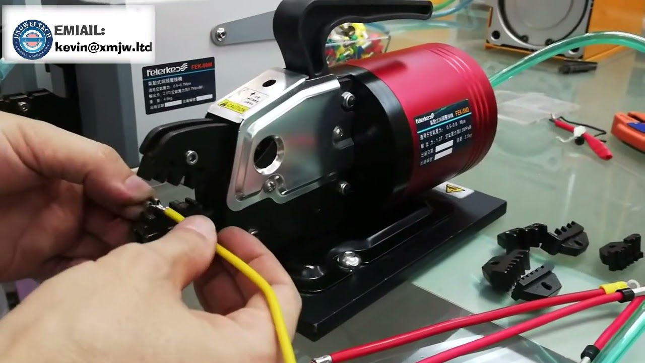 Portable Manual Pneumatic Crimping Machine 1-3T Terminal Press Tool with Exchangeable Dies