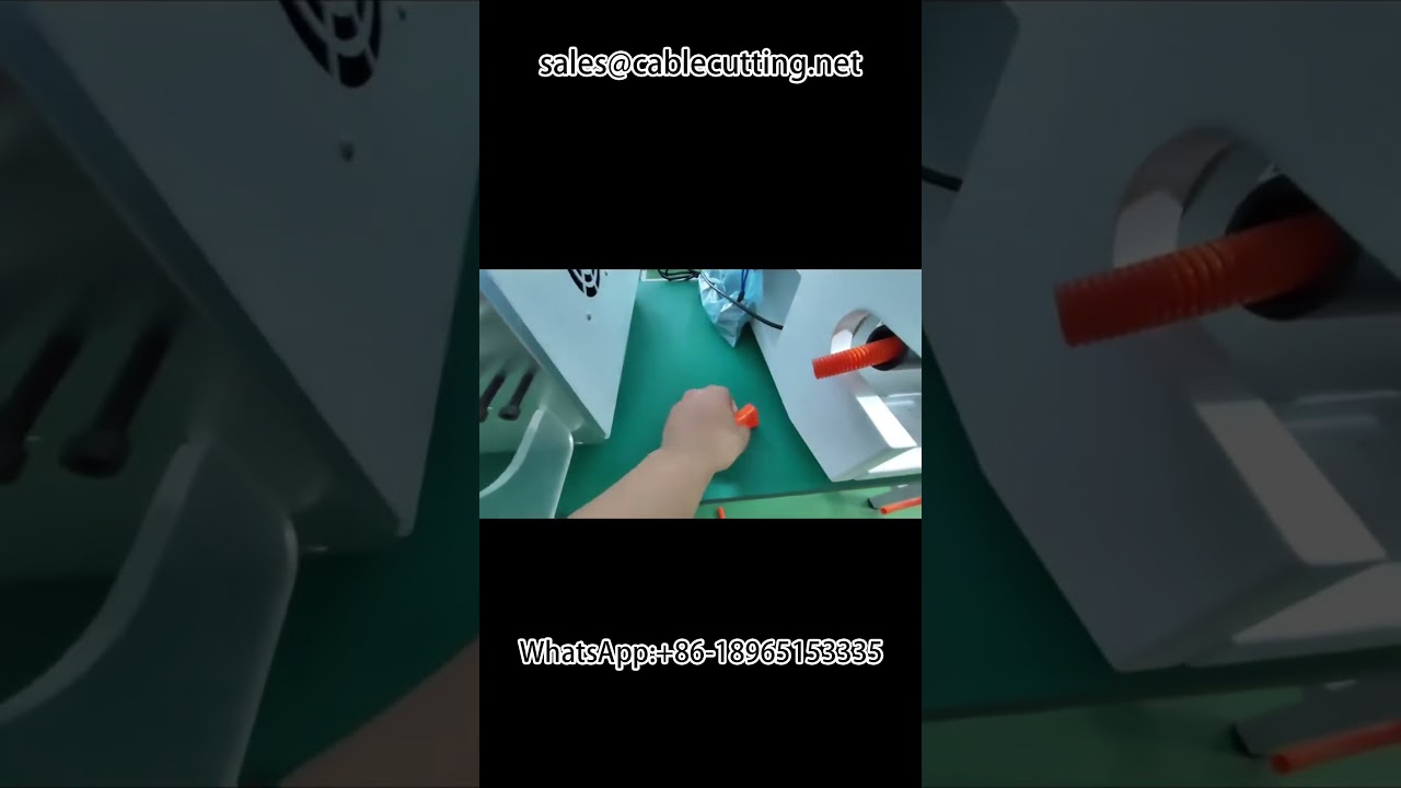 Corrugated pipe cutting machine #heat shrinkable sleeve machine #stripping machine #automated wire h